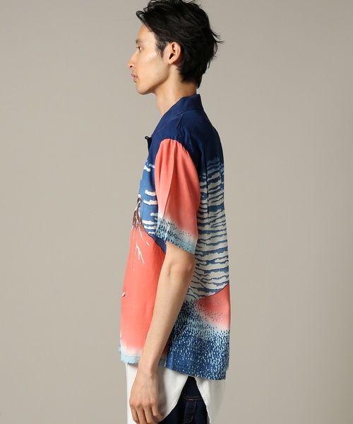 SUN SURF（サンサーフ）の「SUN SURF×ホクサイ / サンサーフ×葛飾北斎 : ガイフウカイセイ #（シャツ/ブラウス・メンズ・ネイビー・MEDIUM/LARGE）」の6枚目の写真