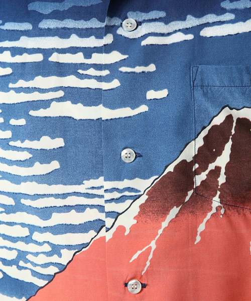 SUN SURF（サンサーフ）の「SUN SURF×ホクサイ / サンサーフ×葛飾北斎 : ガイフウカイセイ #（シャツ/ブラウス・メンズ・ネイビー・MEDIUM/LARGE）」の9枚目の写真