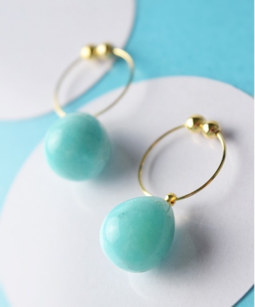 petitcro（プティクロ）の「天然石 プチマル ノンホールピアス（イヤリング・レディース・ライトブルー/ブラック/パープル/オリーブ/オレンジ/クリア/クリアグリーン/クリアイエロー/ベビーピンク/ロイヤルブルー/オレンジ系その他/ブラウン/ネイビー/レッド/ホワイト/ブラック系その他/ホワイト系その他/ダークパープル/グリーン/ブルー系その他/コーラルピンク/オレンジ系その他2・ONE SIZE）」の9枚目の写真