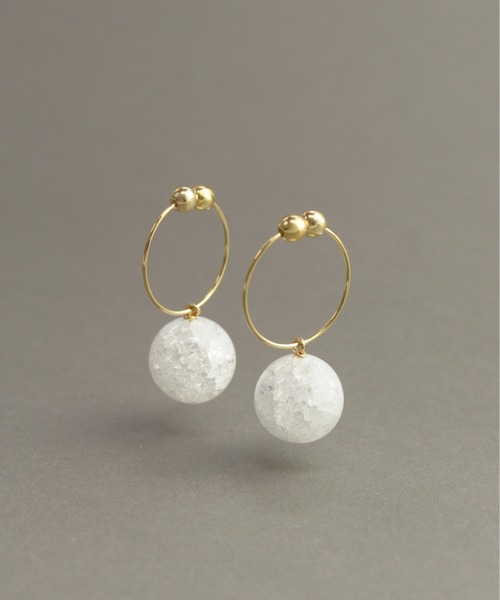 petitcro（プティクロ）の「天然石 プチマル ノンホールピアス（イヤリング・レディース・ライトブルー/ブラック/パープル/オリーブ/オレンジ/クリア/クリアグリーン/クリアイエロー/ベビーピンク/ロイヤルブルー/オレンジ系その他/ブラウン/ネイビー/レッド/ホワイト/ブラック系その他/ホワイト系その他/ダークパープル/グリーン/ブルー系その他/コーラルピンク/オレンジ系その他2・ONE SIZE）」の3枚目の写真