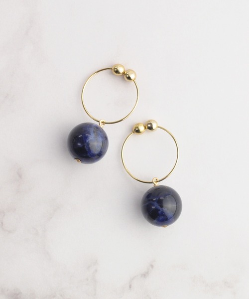 petitcro（プティクロ）の「天然石 プチマル ノンホールピアス（イヤリング・レディース・ライトブルー/ブラック/パープル/オリーブ/オレンジ/クリア/クリアグリーン/クリアイエロー/ベビーピンク/ロイヤルブルー/オレンジ系その他/ブラウン/ネイビー/レッド/ホワイト/ブラック系その他/ホワイト系その他/ダークパープル/グリーン/ブルー系その他/コーラルピンク/オレンジ系その他2・ONE SIZE）」の10枚目の写真