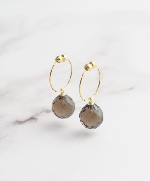 petitcro（プティクロ）の「天然石 プチマル ノンホールピアス（イヤリング・レディース・ライトブルー/ブラック/パープル/オリーブ/オレンジ/クリア/クリアグリーン/クリアイエロー/ベビーピンク/ロイヤルブルー/オレンジ系その他/ブラウン/ネイビー/レッド/ホワイト/ブラック系その他/ホワイト系その他/ダークパープル/グリーン/ブルー系その他/コーラルピンク/オレンジ系その他2・ONE SIZE）」の6枚目の写真