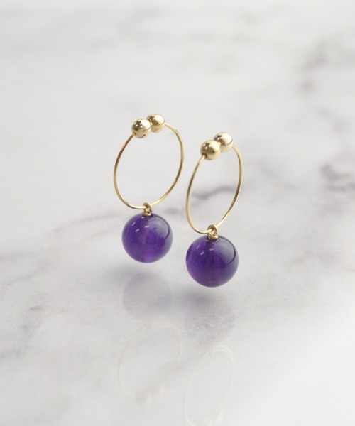 petitcro（プティクロ）の「天然石 プチマル ノンホールピアス（イヤリング・レディース・ライトブルー/ブラック/パープル/オリーブ/オレンジ/クリア/クリアグリーン/クリアイエロー/ベビーピンク/ロイヤルブルー/オレンジ系その他/ブラウン/ネイビー/レッド/ホワイト/ブラック系その他/ホワイト系その他/ダークパープル/グリーン/ブルー系その他/コーラルピンク/オレンジ系その他2・ONE SIZE）」の14枚目の写真