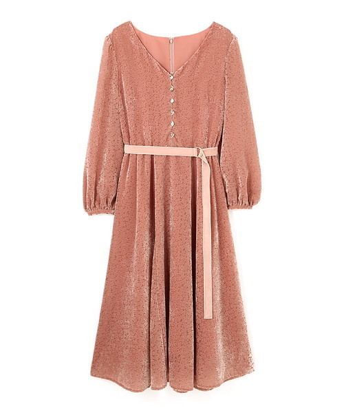 JILL STUART（ジルスチュアート）の「◆【ピンクWEB限定】ノエリアオパールベルベットワンピース（ワンピース・レディース・ネイビー/ピンク/ボルドー・2/0）」の9枚目の写真