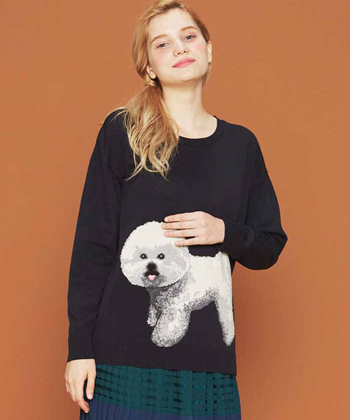 シロップ．（シロップ．）の「わわっ！？お散歩気分の犬ニット