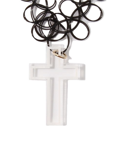 WEGO（ウィゴー）の「WEGO/クロスタトゥチョーカー（ネックレス・レディース・ホワイト/ブラック/ブルー/イエロー・FREE）」の2枚目の写真