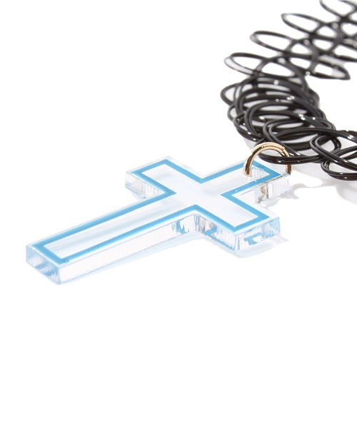 WEGO（ウィゴー）の「WEGO/クロスタトゥチョーカー（ネックレス・レディース・ホワイト/ブラック/ブルー/イエロー・FREE）」の7枚目の写真