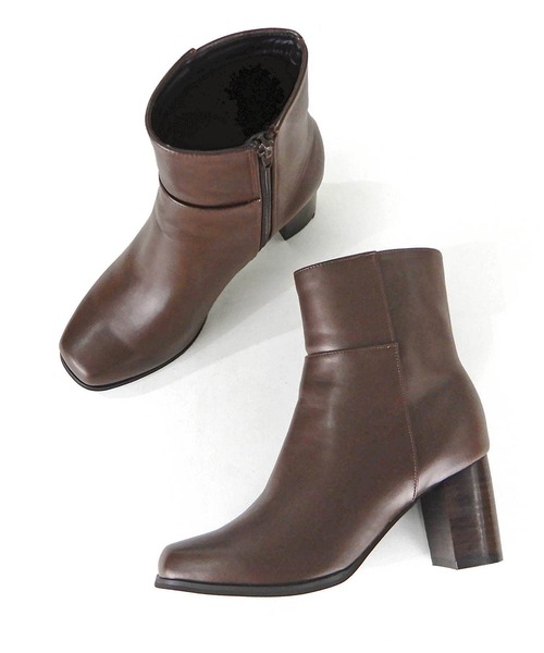 minia（ミニア）の「スタックヒールミドルブーツ　■（ブーツ・レディース・ホワイト/ブラック/ブラウン/ダークブラウン・S/M/L/LL）」の13枚目の写真
