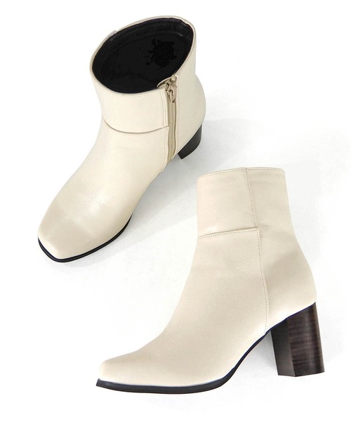 minia（ミニア）の「スタックヒールミドルブーツ　■（ブーツ・レディース・ホワイト/ブラック/ブラウン/ダークブラウン・S/M/L/LL）」の12枚目の写真
