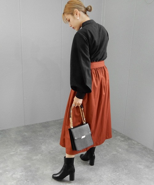 minia（ミニア）の「スタックヒールミドルブーツ　■（ブーツ・レディース・ホワイト/ブラック/ブラウン/ダークブラウン・S/M/L/LL）」の19枚目の写真