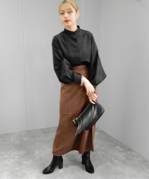 minia（ミニア）の「スタックヒールミドルブーツ　■（ブーツ・レディース・ホワイト/ブラック/ブラウン/ダークブラウン・S/M/L/LL）」の21枚目の写真