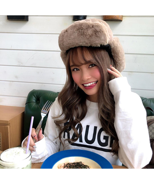 14+（イチヨンプラス）の「フェイクファーハット / フライトキャップ / パイロット（キャップ・レディース・ブラック/モカ/ライトベージュ・FREE）」の10枚目の写真