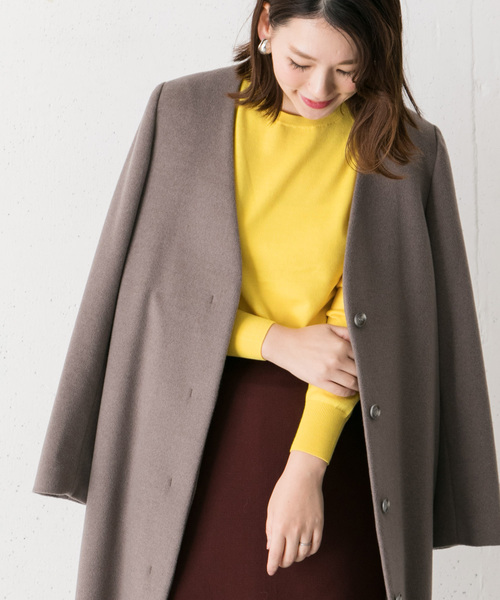 URBAN RESEARCH ROSSO WOMEN（アーバンリサーチ　ロッソ）の「ベーシッククルーネックニット（ニット/セーター・レディース・アイボリー/ブラウン系その他/イエロー・FREE）」の3枚目の写真