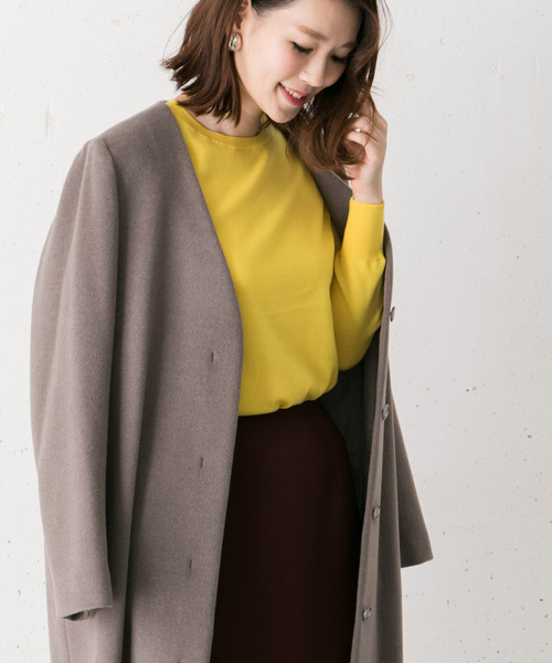 URBAN RESEARCH ROSSO WOMEN（アーバンリサーチ　ロッソ）の「ベーシッククルーネックニット（ニット/セーター・レディース・アイボリー/ブラウン系その他/イエロー・FREE）」の10枚目の写真