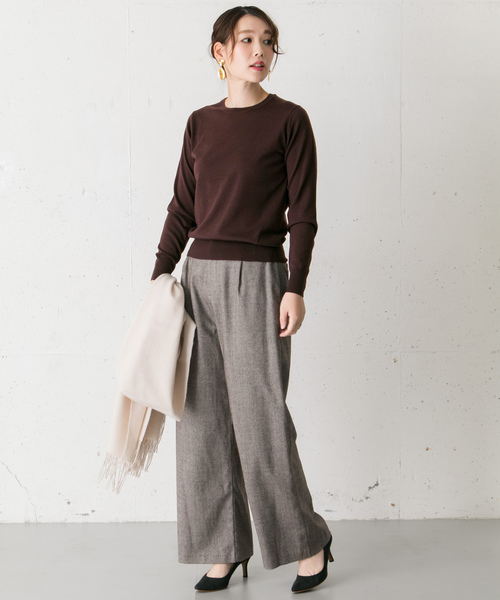 URBAN RESEARCH ROSSO WOMEN（アーバンリサーチ　ロッソ）の「ベーシッククルーネックニット（ニット/セーター・レディース・アイボリー/ブラウン系その他/イエロー・FREE）」の17枚目の写真