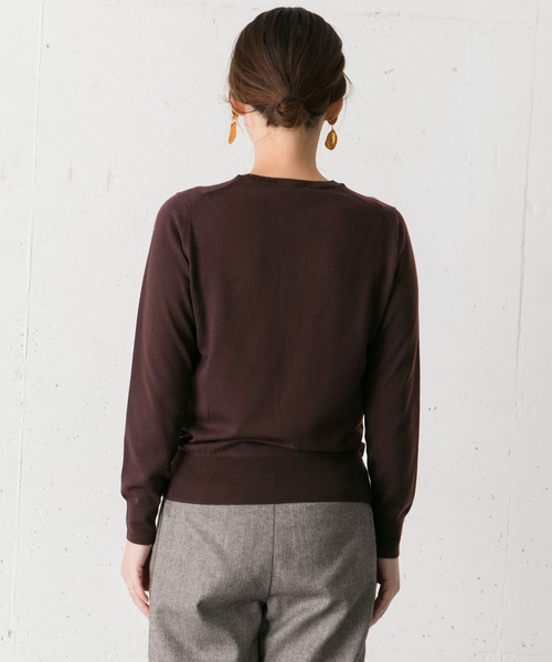 URBAN RESEARCH ROSSO WOMEN（アーバンリサーチ　ロッソ）の「ベーシッククルーネックニット（ニット/セーター・レディース・アイボリー/ブラウン系その他/イエロー・FREE）」の14枚目の写真