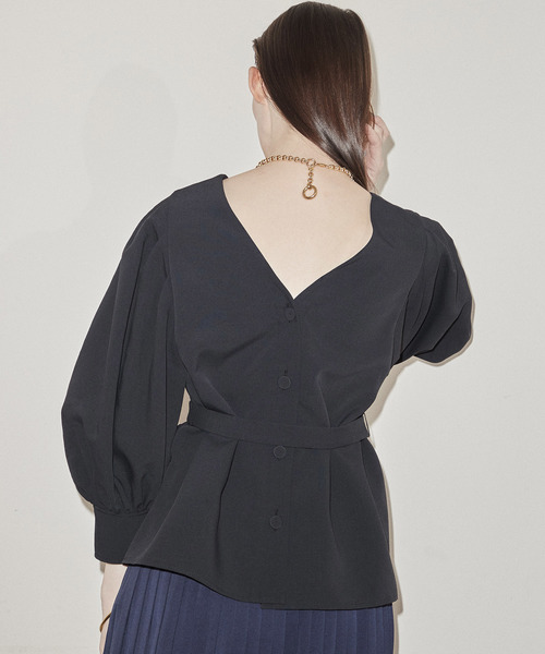 MAISON SPECIAL(メゾンスペシャル)の「2WAYリネンライクブラウス 【MAISON SPECIAL/メゾンスペシャル】(シャツ/ブラウス・レディース・ブラック/アイボリー・FREE)」の15枚目の写真