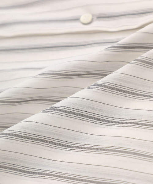 UNDECORATED（アンデコレイテッド）の「【UNDECORATED】コットンストライプSSシャツ（シャツ/ブラウス・メンズ・ホワイト/レッド・2/1）」の15枚目の写真