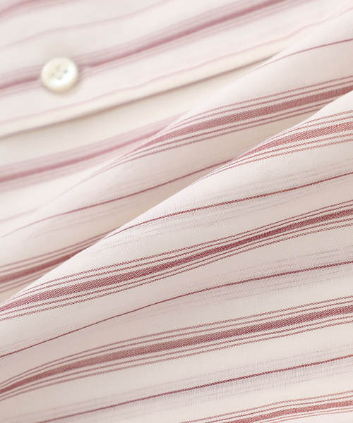 UNDECORATED（アンデコレイテッド）の「【UNDECORATED】コットンストライプSSシャツ（シャツ/ブラウス・メンズ・ホワイト/レッド・2/1）」の6枚目の写真