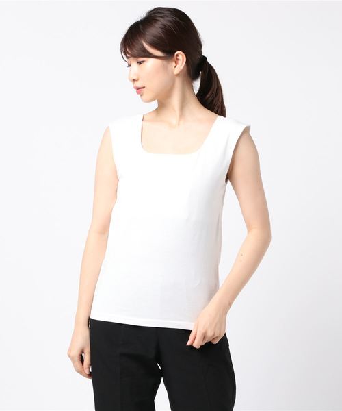 ottilie（オティーリエ）の「スクエアネックプルオーバー（Tシャツ/カットソー・レディース・オフホワイト/ブラック/チャコールグレー/ブラウン・FREE）」の14枚目の写真