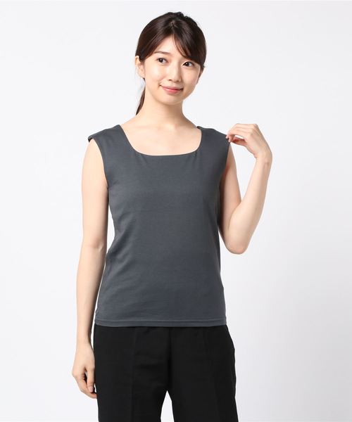 ottilie（オティーリエ）の「スクエアネックプルオーバー（Tシャツ/カットソー・レディース・オフホワイト/ブラック/チャコールグレー/ブラウン・FREE）」の15枚目の写真