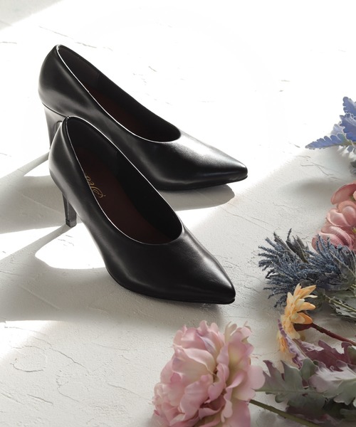 SESTO(セスト)の「甲深ポインテッドトゥ7cmストレートヒールパンプス(パンプス・レディース・レオパード/パイソン/チェック/キャメル/ブラック系その他/ボルドー/アイボリー/グレー/ダークブラウン/ブラック・23.5cm/24.0cm/24.5cm/25.5cm/22.5cm/23.0cm/22.0cm)」の3枚目の写真