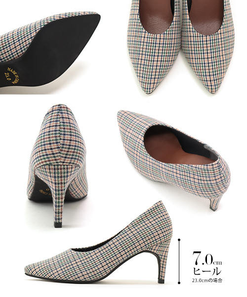 SESTO(セスト)の「甲深ポインテッドトゥ7cmストレートヒールパンプス(パンプス・レディース・レオパード/パイソン/チェック/キャメル/ブラック系その他/ボルドー/アイボリー/グレー/ダークブラウン/ブラック・23.5cm/24.0cm/24.5cm/25.5cm/22.5cm/23.0cm/22.0cm)」の17枚目の写真