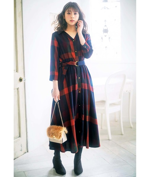美品✨　シビラ　シャツワンピース　サイズ40(L) リボン　麻25%　ボルドー 美品✨ シビラ シャツワンピース サイズ40(L) リボン 麻25