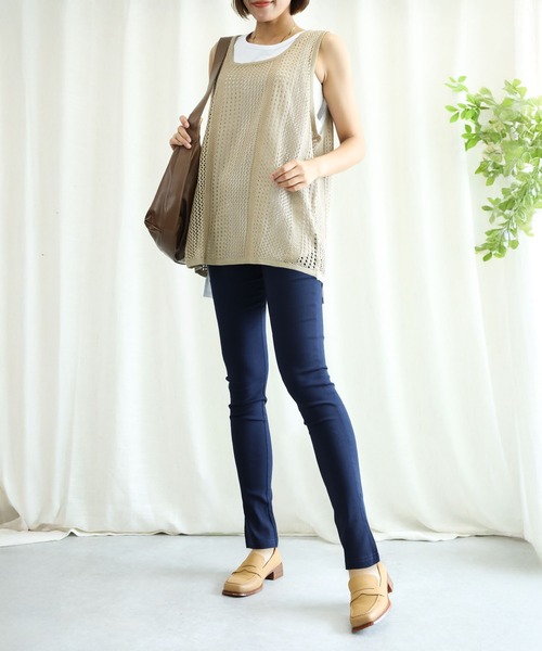 aimoha（アイモハ）の「ハイウエストストレッチ美脚スキニーレギンスパンツ[ポケット付き] (LV)（レギンス/スパッツ・レディース・ホワイト/ブラック/グレー/カーキ/イエロー/スミクロ/グレイッシュブルー/ベージュ/ダークネイビー/インディゴブルー・LARGE/XX-LARGE/SMALL/X-LARGE/XXX-LARGE/MEDIUM）」の21枚目の写真