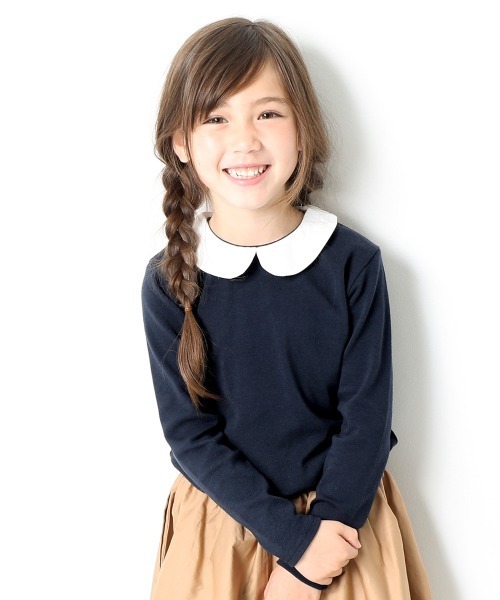 devirock（デビロック）の「ガールズデザイン長袖Tシャツ（Tシャツ/カットソー・キッズ・ブルー系その他4/ブルー系その他3/ブルー系その他2/ベージュ系その他2/ブラウン系その他2/グレー系その他2/ブラック系その他3/ブラック系その他2/ブルー系その他/ベージュ系その他/ブラウン系その他/グレー系その他/ブラック系その他/ホワイト系その他/ラベンダー/パープル系その他/ベージュ系その他3・110cm/120cm/130cm/140cm/150cm/160cm/80ｃｍ/90cm/100cm）」の14枚目の写真