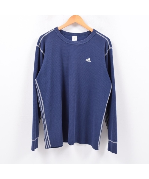 70's フランス製 adidas レーヨン混 ロンＴ スリーライン CLOTHING - 70s Long Sleeve 3-Stripes Tee - Blue | adidas Oman