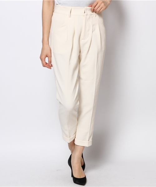 CIAOPANIC（チャオパニック）の「【Ciaopanic】ドビータックテーパードパンツ（スラックス・レディース・ネイビー/オフホワイト/ブラック/オレンジ・SMALL/MEDIUM/LARGE）」の2枚目の写真