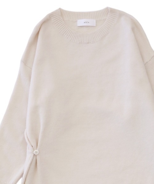 select MOCA（セレクトモカ）の「オーバースリットニットワンピース/クルーネックワンポイントボタンデザインレイヤードワンピ（ワンピース・レディース・ブラック/ブラウン/アイボリー・FREE）」の19枚目の写真