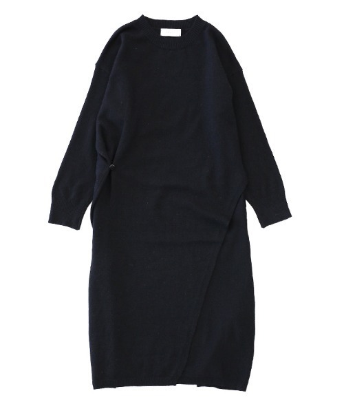 select MOCA（セレクトモカ）の「オーバースリットニットワンピース/クルーネックワンポイントボタンデザインレイヤードワンピ（ワンピース・レディース・ブラック/ブラウン/アイボリー・FREE）」の17枚目の写真