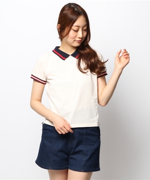 Chico(チコ)の「カノコポロシャツ(Tシャツ/カットソー・レディース・グレー/ホワイト/ネイビー・FREE)」の1枚目の写真