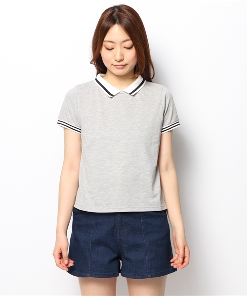 Chico(チコ)の「カノコポロシャツ(Tシャツ/カットソー・レディース・グレー/ホワイト/ネイビー・FREE)」の8枚目の写真