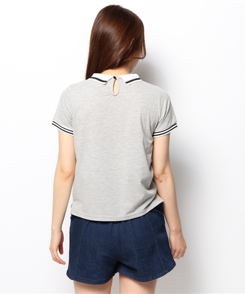 Chico(チコ)の「カノコポロシャツ(Tシャツ/カットソー・レディース・グレー/ホワイト/ネイビー・FREE)」の4枚目の写真