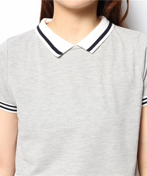 Chico(チコ)の「カノコポロシャツ(Tシャツ/カットソー・レディース・グレー/ホワイト/ネイビー・FREE)」の10枚目の写真