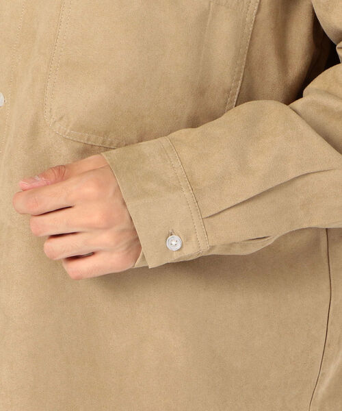 UNIVERSAL OVERALL(ユニバーサルオーバーオール)の「【UNIVERSAL OVERALL / ユニバーサルオーバーオール】ポリスエード オープンカラーシャツ #U813126(ブルゾン・メンズ・ブラック/ダークブラウン/ベージュ・M/L)」の13枚目の写真