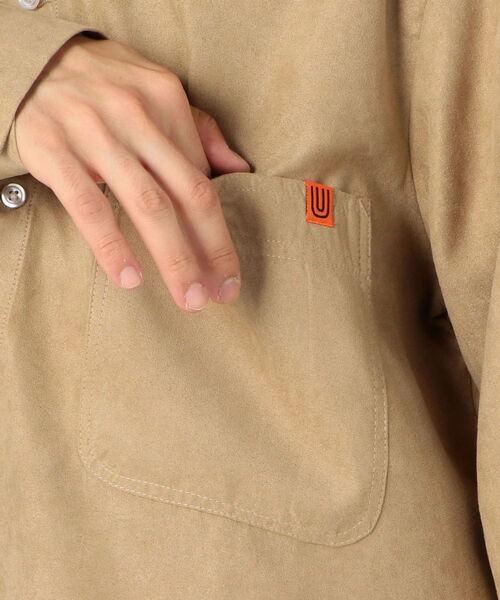 UNIVERSAL OVERALL(ユニバーサルオーバーオール)の「【UNIVERSAL OVERALL / ユニバーサルオーバーオール】ポリスエード オープンカラーシャツ #U813126(ブルゾン・メンズ・ブラック/ダークブラウン/ベージュ・M/L)」の11枚目の写真