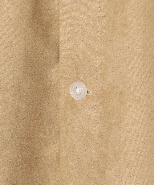 UNIVERSAL OVERALL(ユニバーサルオーバーオール)の「【UNIVERSAL OVERALL / ユニバーサルオーバーオール】ポリスエード オープンカラーシャツ #U813126(ブルゾン・メンズ・ブラック/ダークブラウン/ベージュ・M/L)」の8枚目の写真