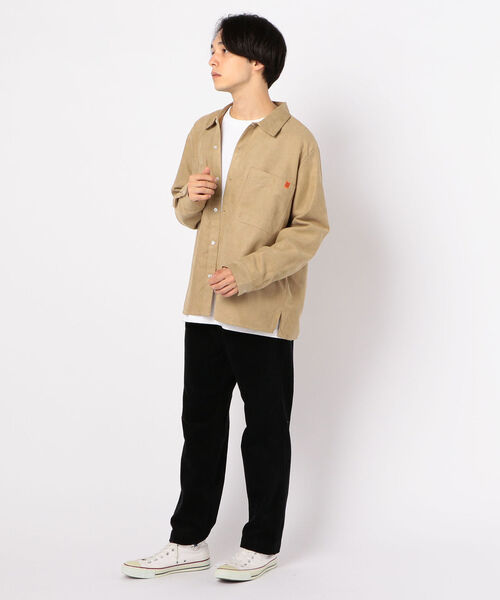 UNIVERSAL OVERALL(ユニバーサルオーバーオール)の「【UNIVERSAL OVERALL / ユニバーサルオーバーオール】ポリスエード オープンカラーシャツ #U813126(ブルゾン・メンズ・ブラック/ダークブラウン/ベージュ・M/L)」の6枚目の写真
