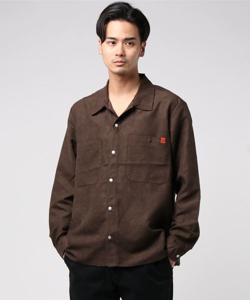 UNIVERSAL OVERALL(ユニバーサルオーバーオール)の「【UNIVERSAL OVERALL / ユニバーサルオーバーオール】ポリスエード オープンカラーシャツ #U813126(ブルゾン・メンズ・ブラック/ダークブラウン/ベージュ・M/L)」の19枚目の写真