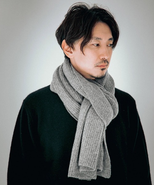 URBAN RESEARCH ROSSO MEN（アーバンリサーチロッソメン）の「ハミルトンラムズウールマフラー（マフラー・メンズ・オフホワイト/ブラック/グレー・FREE）」の6枚目の写真