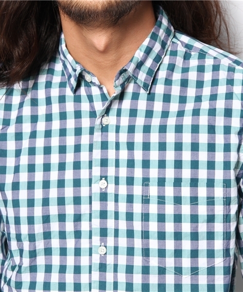 CIAOPANIC（チャオパニック）の「【Ciaopanic】ギンガムチェックシャツLS（シャツ/ブラウス・メンズ・ブラック/ネイビー/ワインレッド・MEDIUM/LARGE）」の9枚目の写真