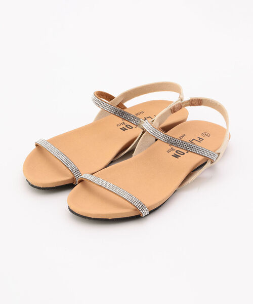 NOLLEY’S(ノーリーズ)の「【PLAKTON/プラクトン】キラキラストラップサンダル(サンダル・レディース・ブラック/ナチュラル・35/36/37/38)」の2枚目の写真