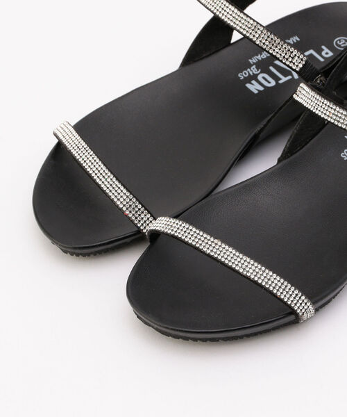 NOLLEY’S(ノーリーズ)の「【PLAKTON/プラクトン】キラキラストラップサンダル(サンダル・レディース・ブラック/ナチュラル・35/36/37/38)」の7枚目の写真