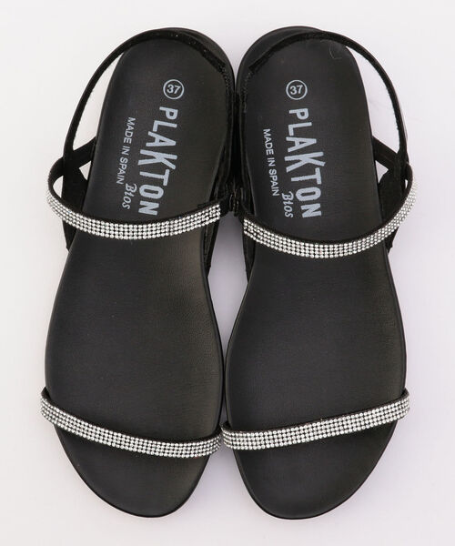 NOLLEY’S(ノーリーズ)の「【PLAKTON/プラクトン】キラキラストラップサンダル(サンダル・レディース・ブラック/ナチュラル・35/36/37/38)」の4枚目の写真