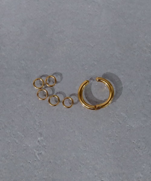SBG（エスビー）の「SBG 5連リングステンレスフープイヤーカフ（イヤーカフ・メンズ・シルバー/ブラック/ゴールド・FREE/#15/#17）」の7枚目の写真