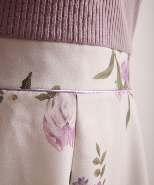 tocco closet（トッコ　クローゼット）の「リブカットソー×フラワープリントドッキングワンピース（ワンピース・レディース・ピンク/ラベンダー・M）」の19枚目の写真